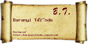 Baranyi Tünde névjegykártya